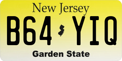 NJ license plate B64YIQ