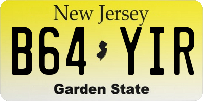 NJ license plate B64YIR