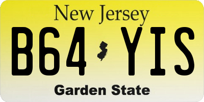 NJ license plate B64YIS