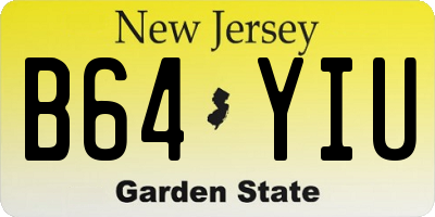 NJ license plate B64YIU