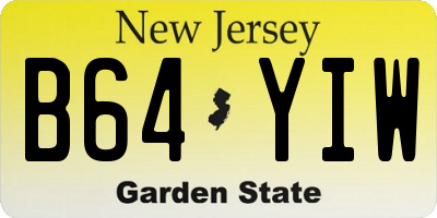 NJ license plate B64YIW