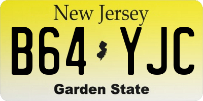 NJ license plate B64YJC