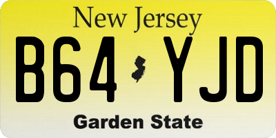 NJ license plate B64YJD