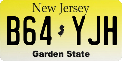 NJ license plate B64YJH