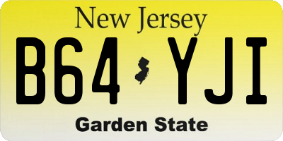 NJ license plate B64YJI