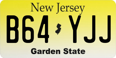 NJ license plate B64YJJ