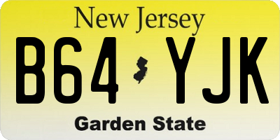 NJ license plate B64YJK