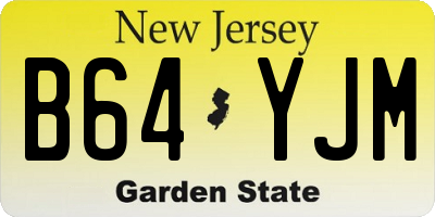 NJ license plate B64YJM