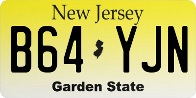 NJ license plate B64YJN