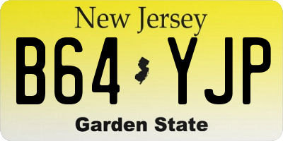 NJ license plate B64YJP