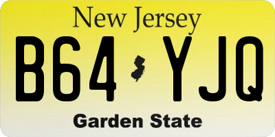 NJ license plate B64YJQ