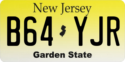 NJ license plate B64YJR