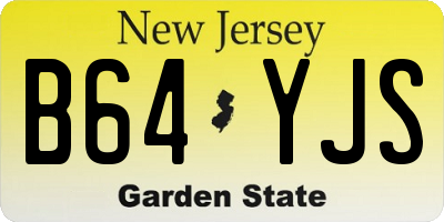 NJ license plate B64YJS