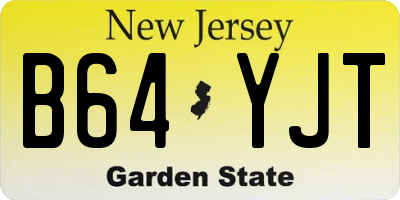 NJ license plate B64YJT