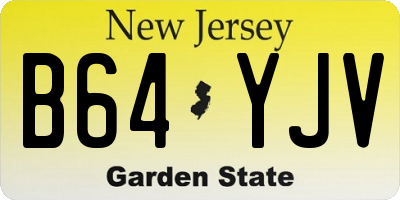 NJ license plate B64YJV