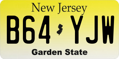 NJ license plate B64YJW