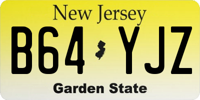 NJ license plate B64YJZ