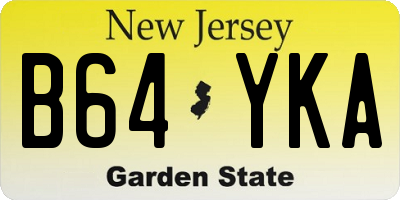 NJ license plate B64YKA