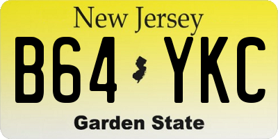NJ license plate B64YKC