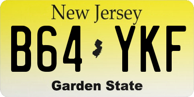 NJ license plate B64YKF