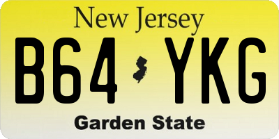 NJ license plate B64YKG