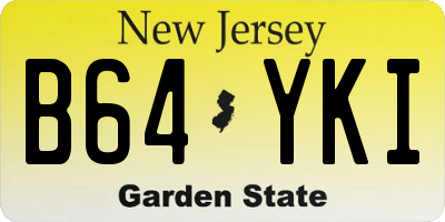 NJ license plate B64YKI