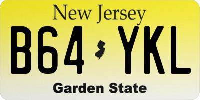 NJ license plate B64YKL