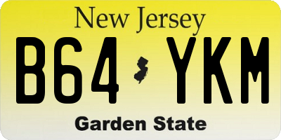 NJ license plate B64YKM