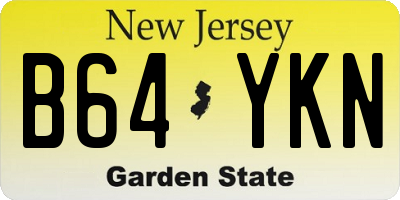 NJ license plate B64YKN
