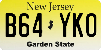 NJ license plate B64YKO