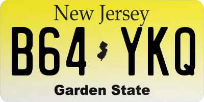 NJ license plate B64YKQ