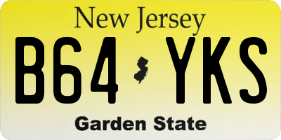 NJ license plate B64YKS