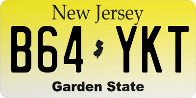 NJ license plate B64YKT