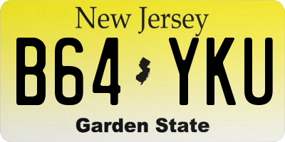 NJ license plate B64YKU