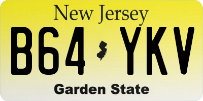 NJ license plate B64YKV