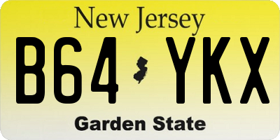 NJ license plate B64YKX