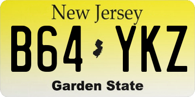 NJ license plate B64YKZ