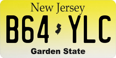 NJ license plate B64YLC