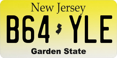 NJ license plate B64YLE