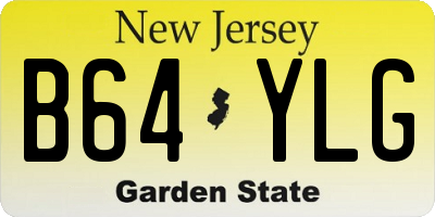 NJ license plate B64YLG