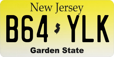 NJ license plate B64YLK