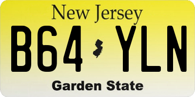NJ license plate B64YLN