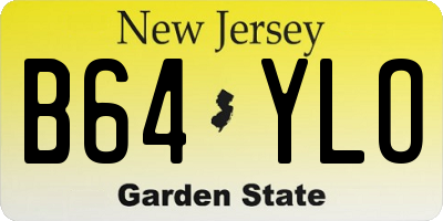 NJ license plate B64YLO