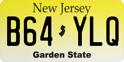 NJ license plate B64YLQ