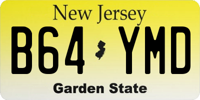 NJ license plate B64YMD