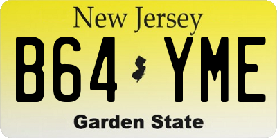 NJ license plate B64YME