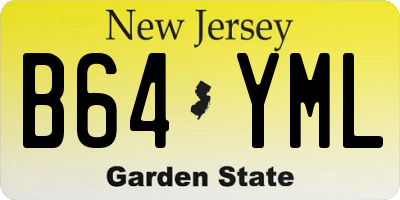 NJ license plate B64YML