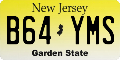 NJ license plate B64YMS