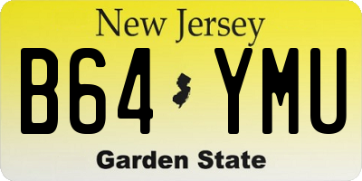 NJ license plate B64YMU