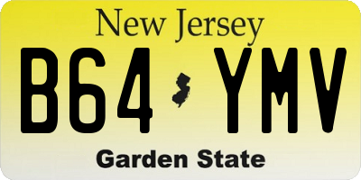 NJ license plate B64YMV